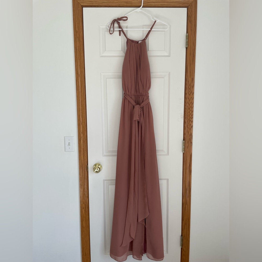 Revelry Eliza Chiffon Faux Wrap Dress